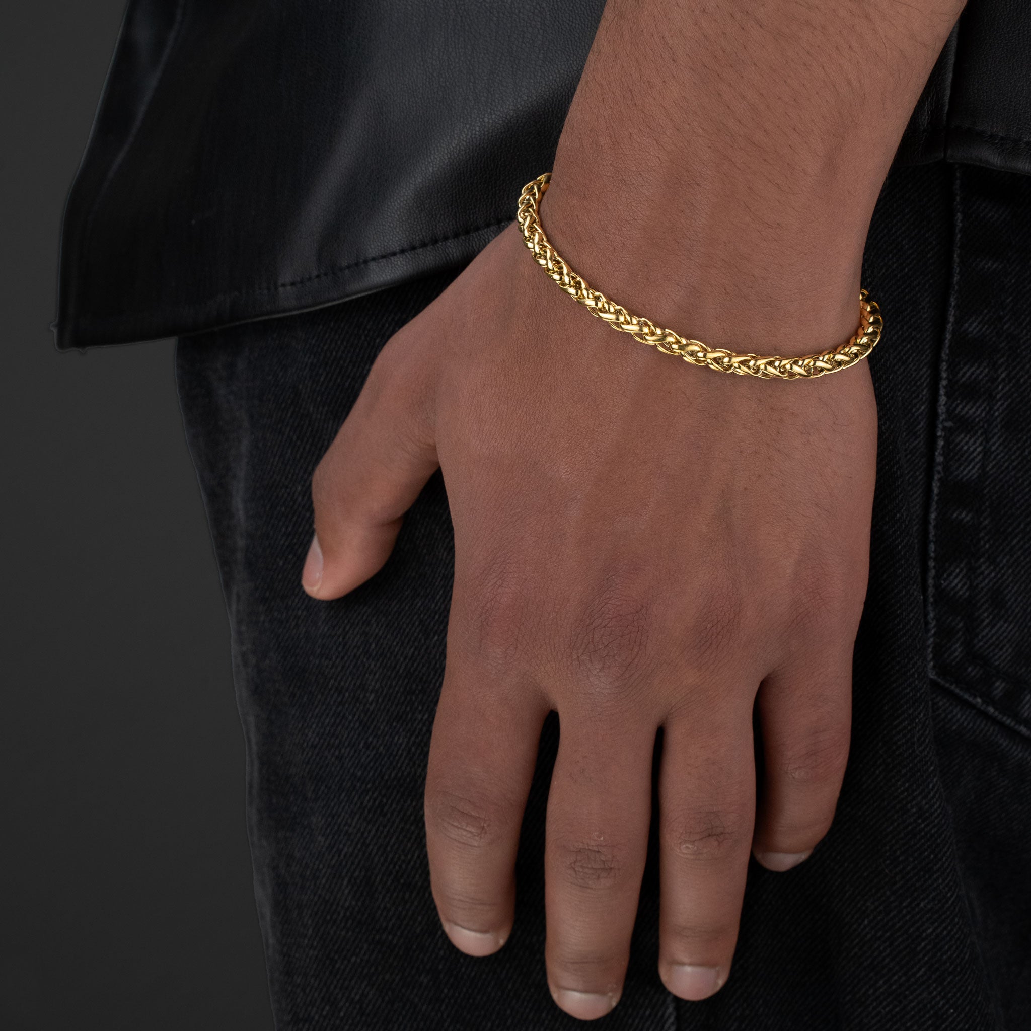 Wheat Bracelet (Gold) 5 mm