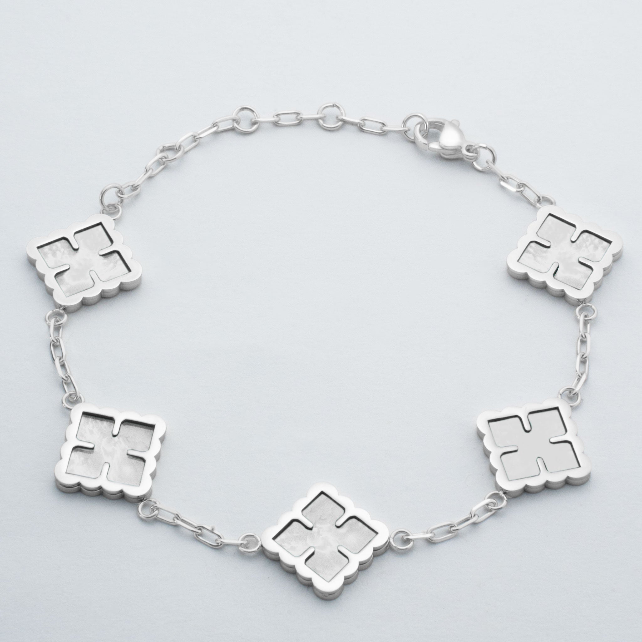 Clover Bracelet Perlmutt Weiß (Silber)