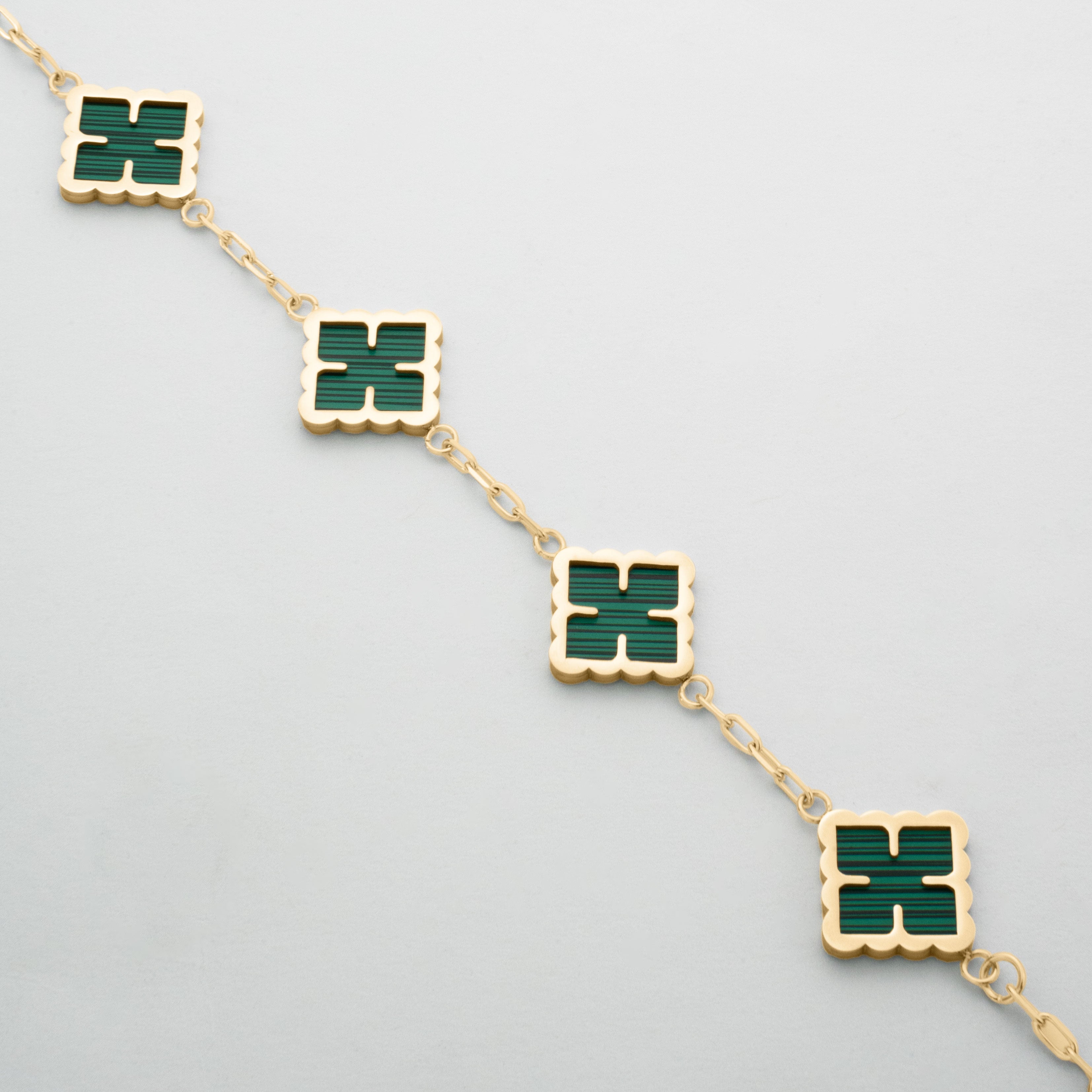 Clover Bracelet Grün (Gold)